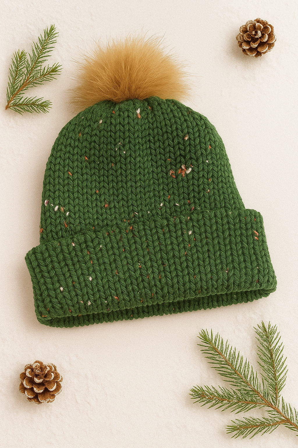 Green speckled beanie