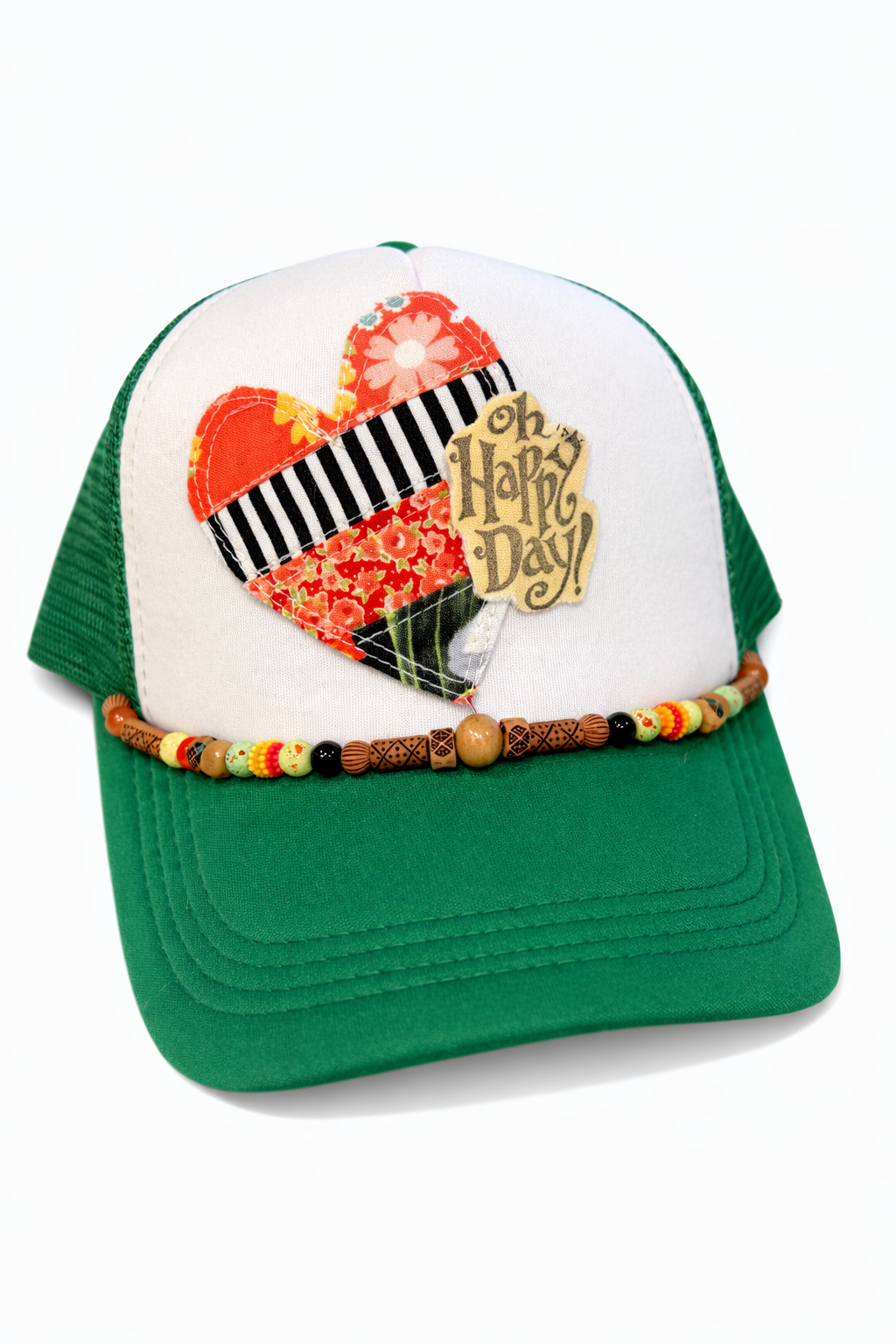 Scrappy Patch Trucker Hat - Happy Day Green
