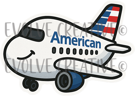 American Airlines Chubby Little Airplane Stickers QTY 10
