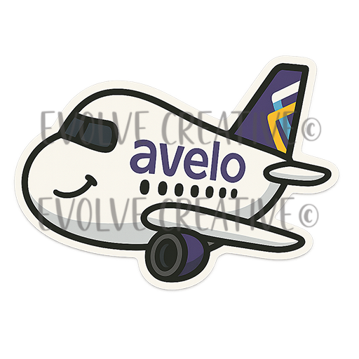 Avelo Airlines Chubby Little Airplane Stickers QTY 10