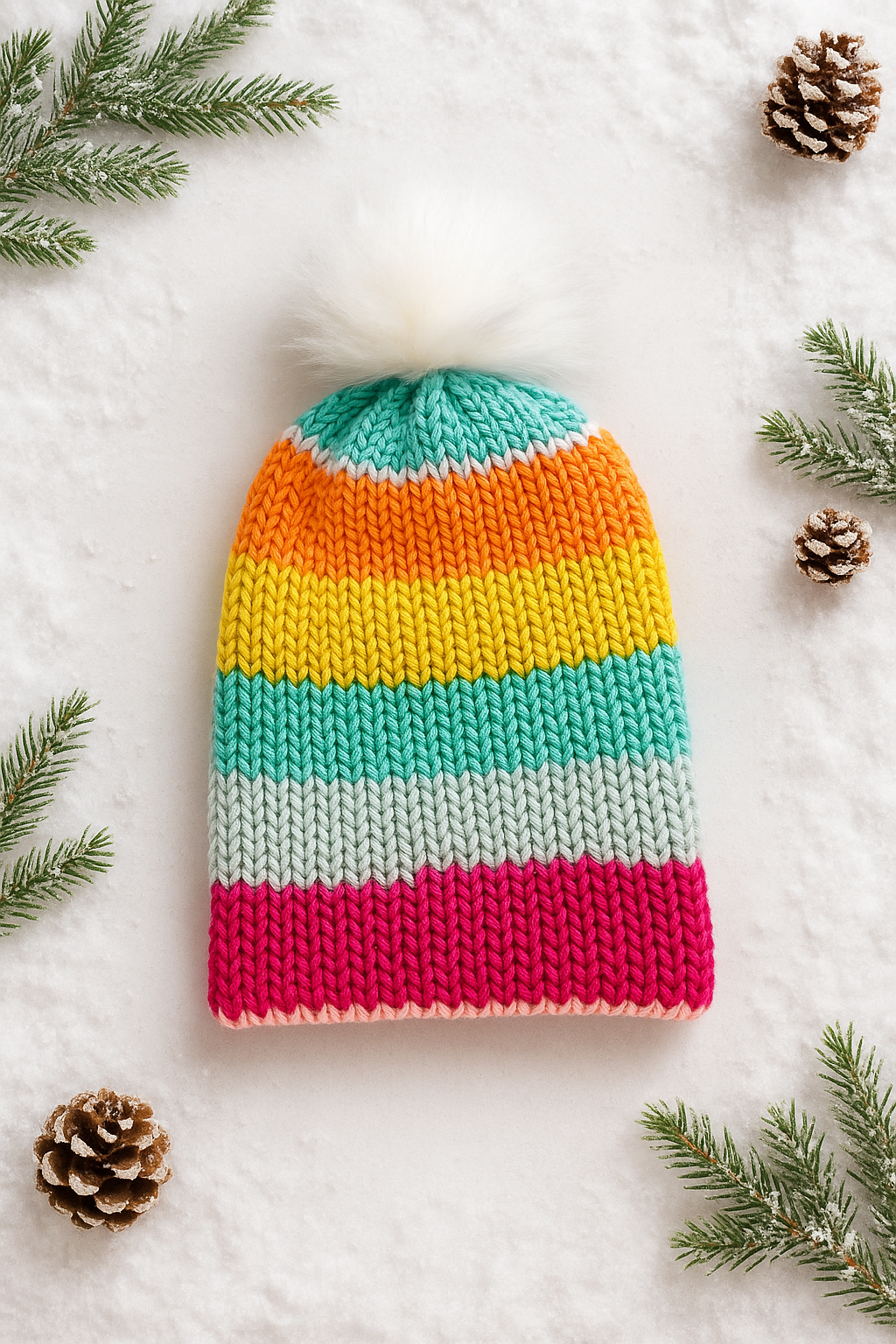Striped winter beanie