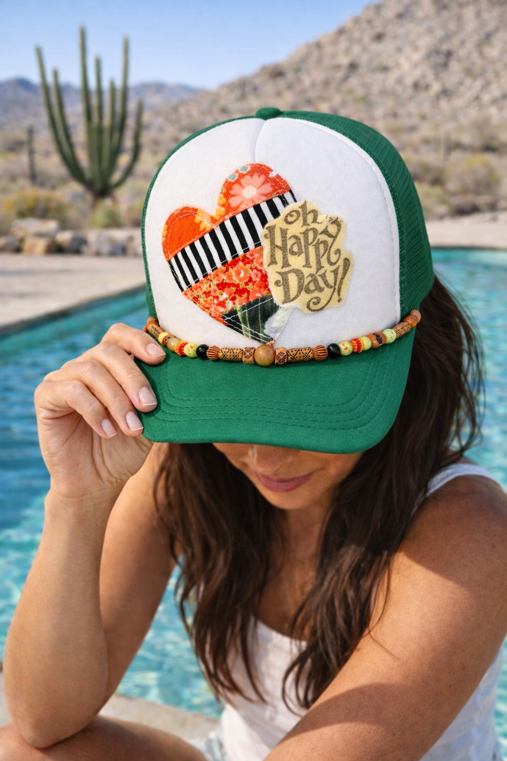 Scrappy Patch Trucker Hat - Happy Day Green