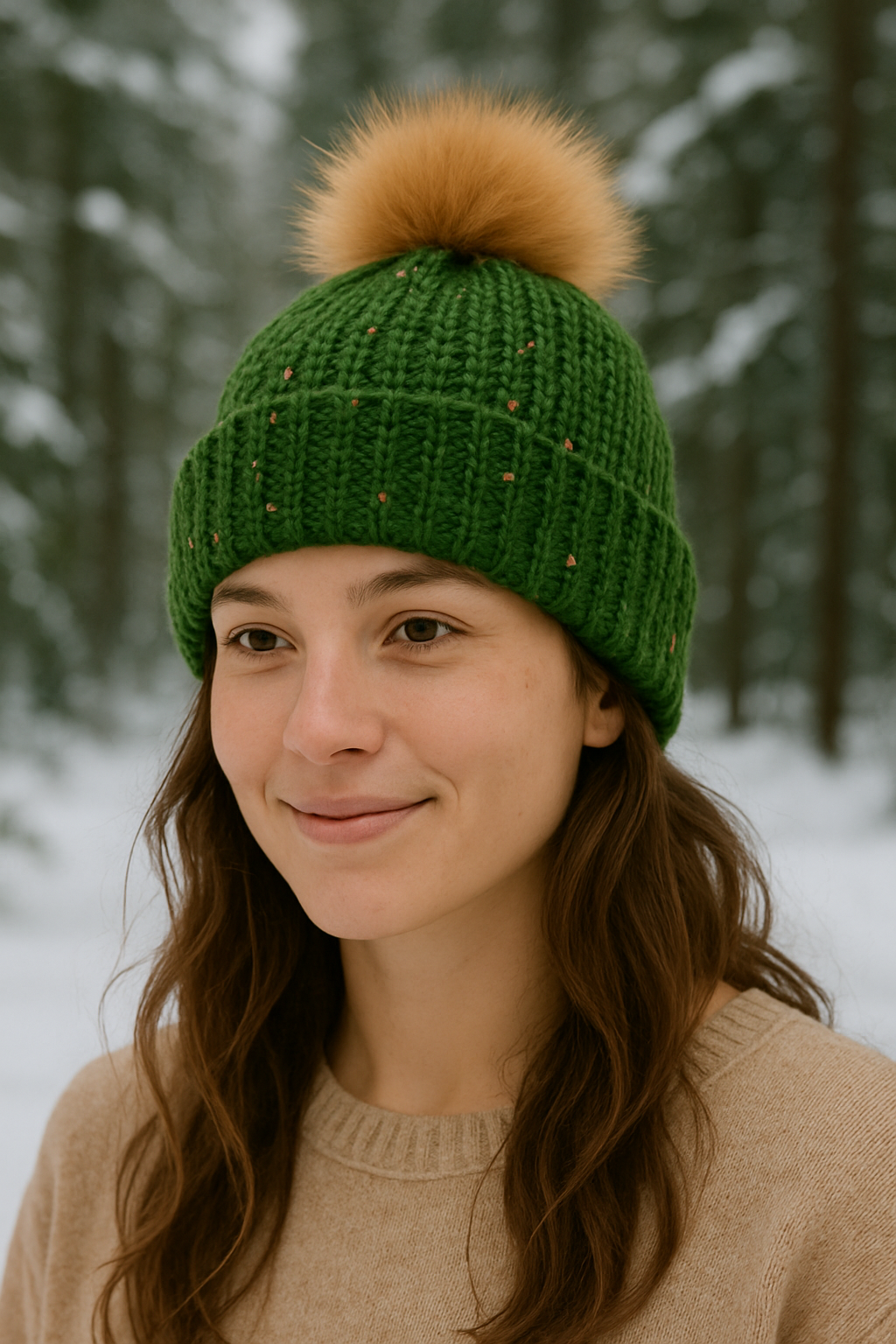 Green speckled beanie