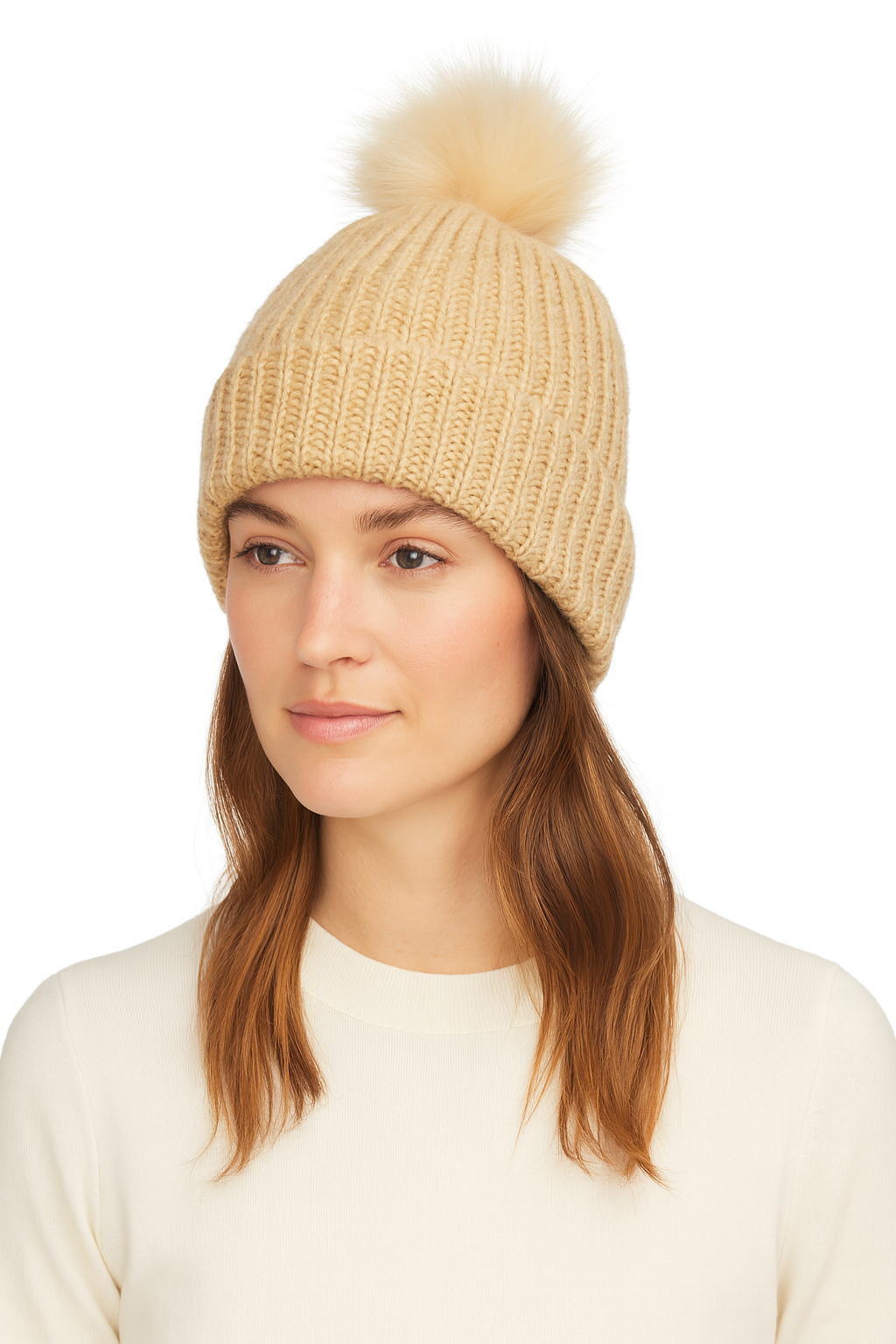 Neutral beige beanie