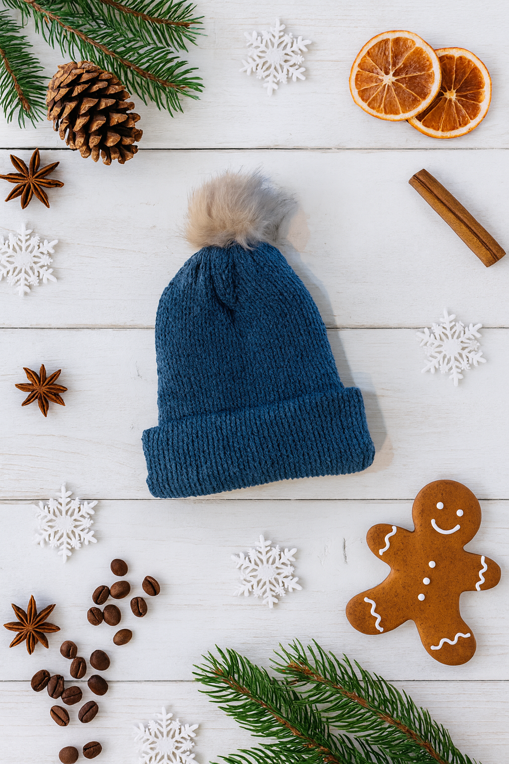 Sapphire blue knit beanie