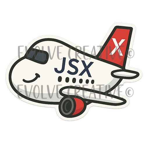 JSX Airlines Chubby Little Airplane Stickers QTY 10