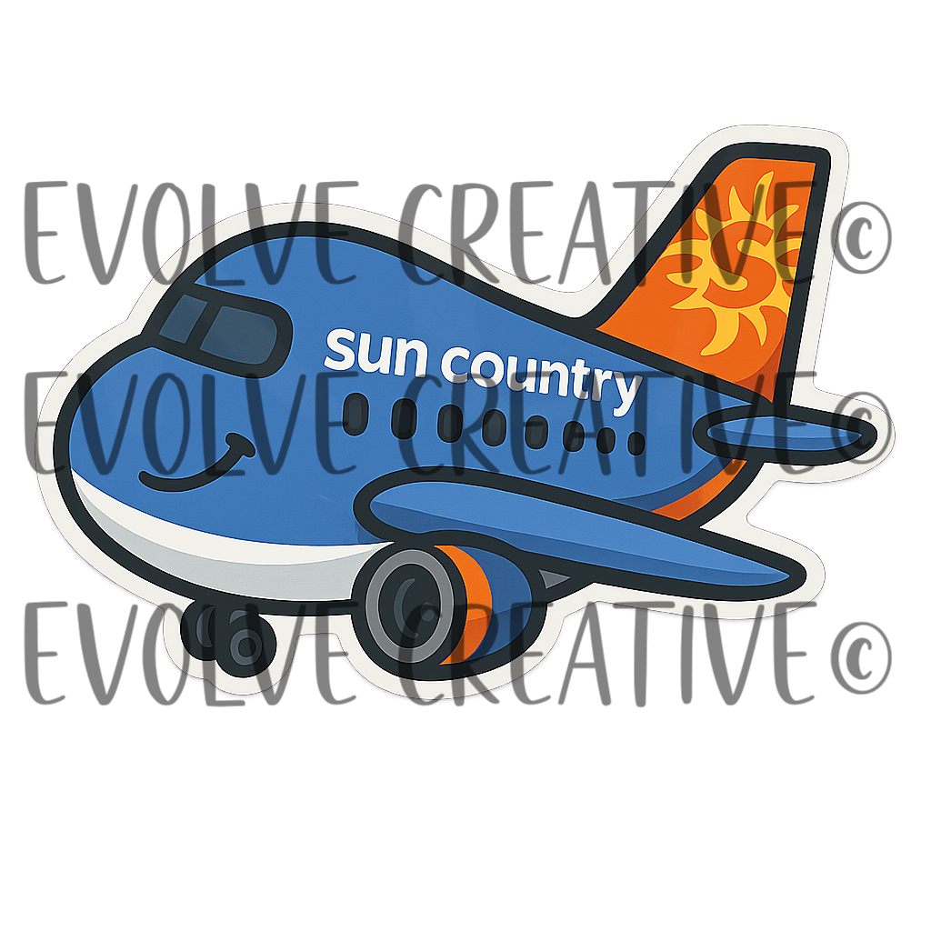 Sun Country Chubby Little Airplane Stickers