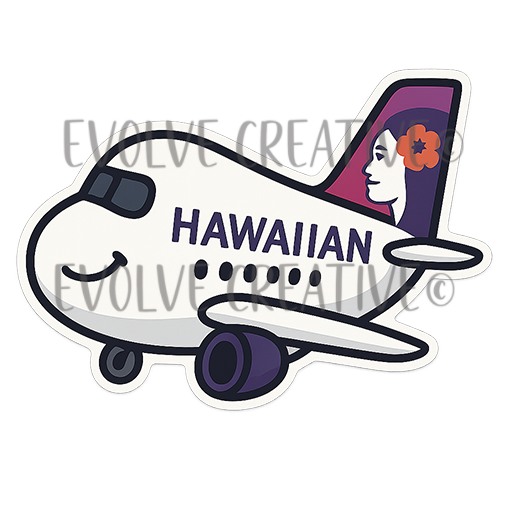Hawaiian Airlines Chubby Little Airplane Stickers QTY 10