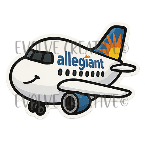 Allegiant Chubby Little Airplane Stickers QTY 10